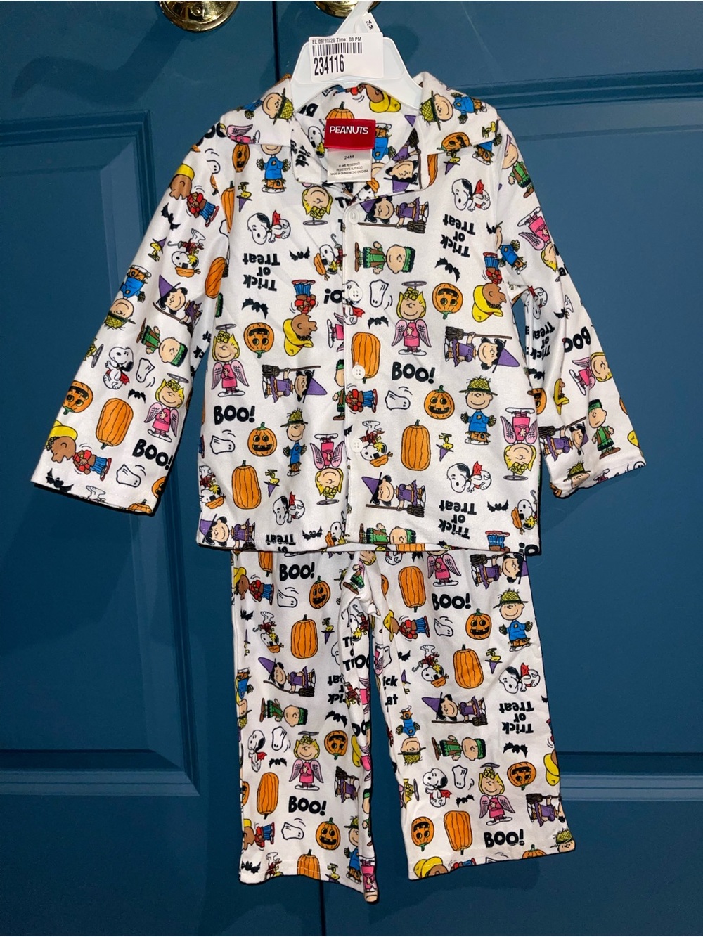 Peanuts Snoopy Halloween Pajama Set 24M NWT Trick or Treat